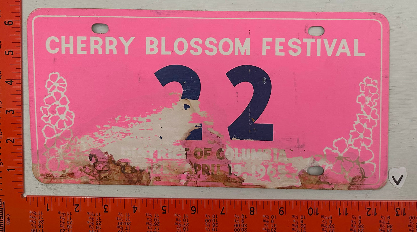 1965 Washington, DC #22 Cherry Blossom License Plate