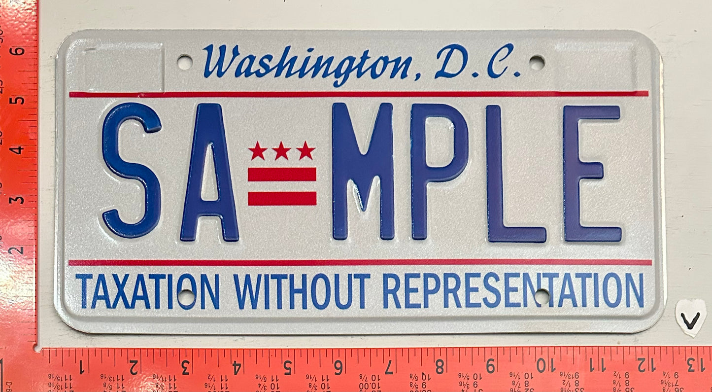 Undated Washington, DC #SA-MPLE Sample License Plate