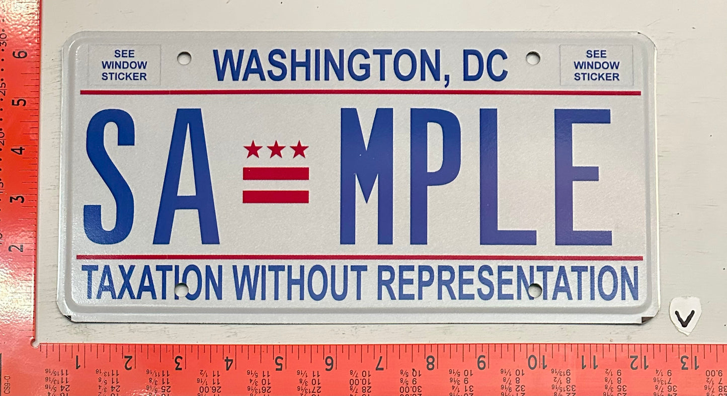 Undated Washington, DC #SA-MPLE Sample License Plate