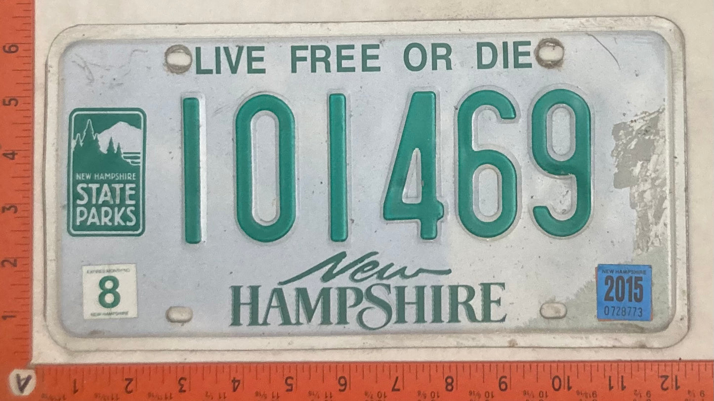 2015 New Hampshire #101469 Passenger License Plate