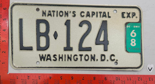 1968 Washington, DC #LB-124 Limo License Plate