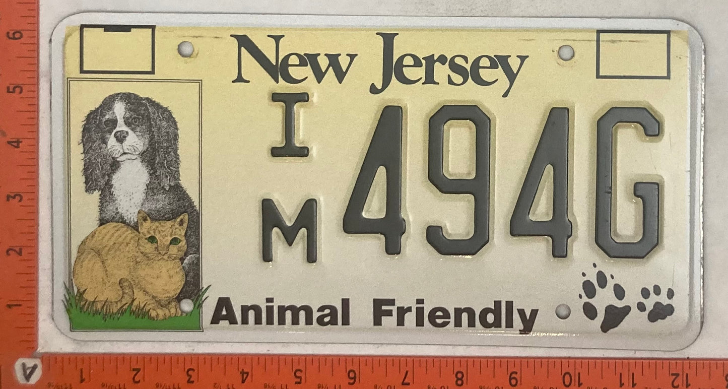 Undated New Jersey #I/M 494G Passenger License Plate