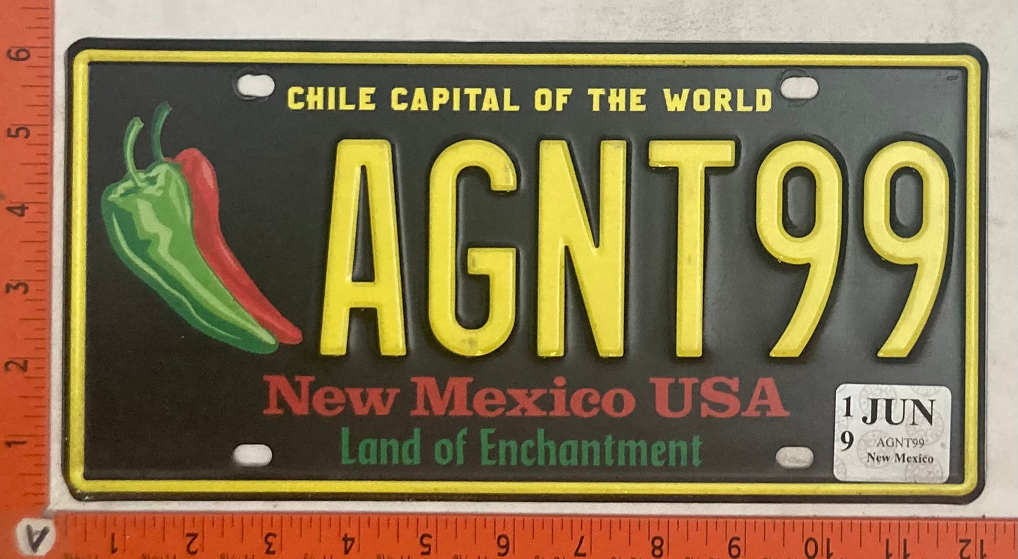 2019 New Mexico #AGNT99 Passenger License Plate