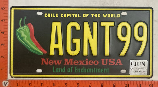 2019 New Mexico #AGNT99 Passenger License Plate