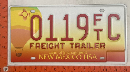 Undated New Mexico #0119 F/T C Freight Trailer License Plate