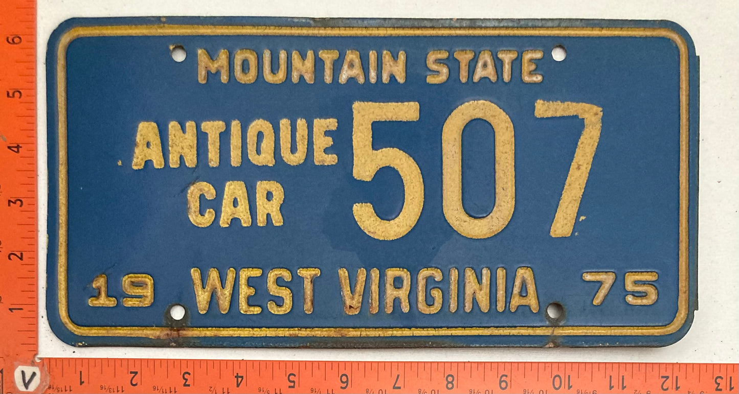 1975 West Virginia #507 Antique Passenger License Plate
