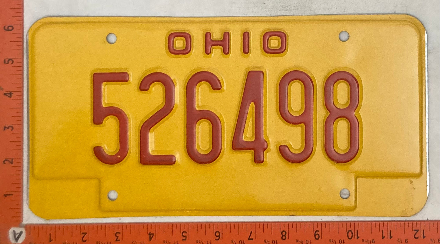 Undated Ohio #526498 DUI Passenger License Plate