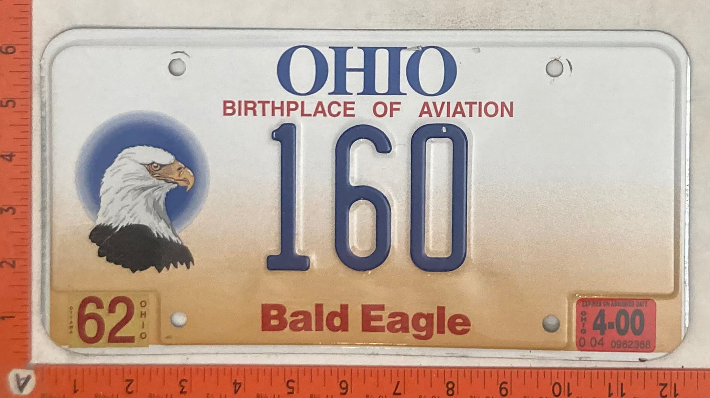 2000 Ohio #160 Passenger License Plate