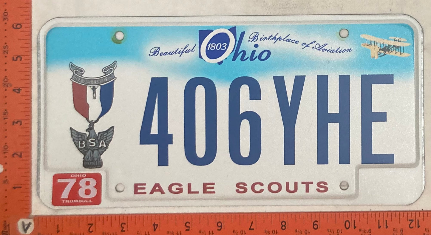 Undated Ohio #406YHE Passenger License Plate