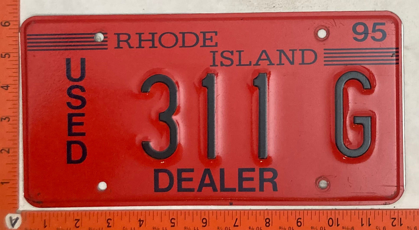 1995 Rhode Island #311 G Used Dealer License Plate