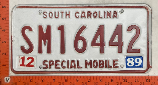1989 South Carolina #SM16442 Special Mobile License Plate