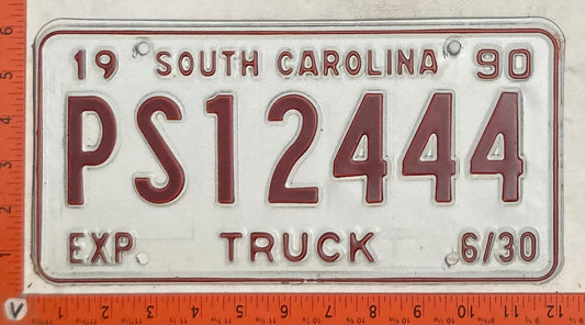 1990 South Carolina #PS12444 Truck License Plate