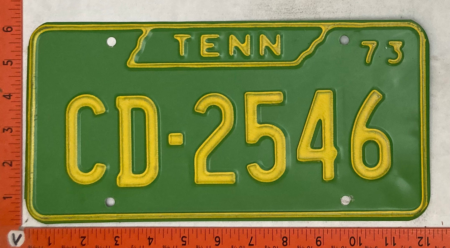 1973 Tennessee #CD-2546 Civil Defense Passenger License Plate