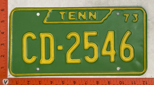 1973 Tennessee #CD-2546 Civil Defense Passenger License Plate