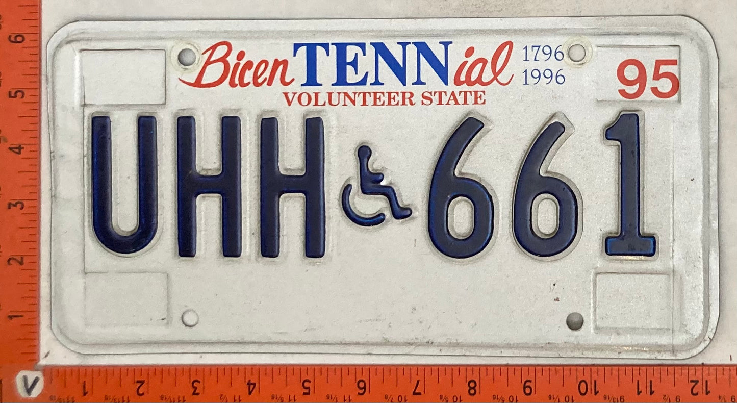 1995 Tennessee #UHH 661 Passenger License Plate (Handicapped)