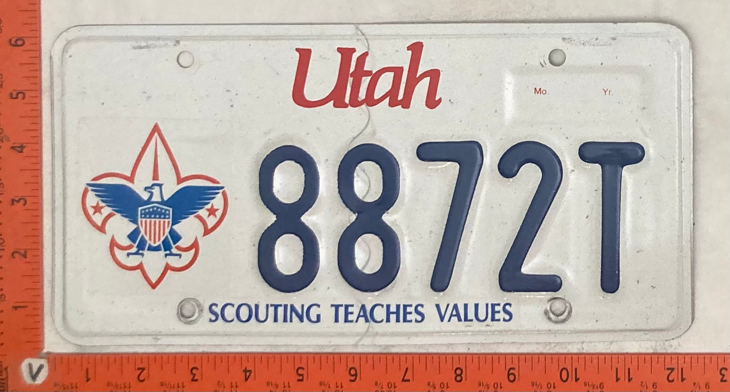 2008 Utah #8872T Passenger License Plate