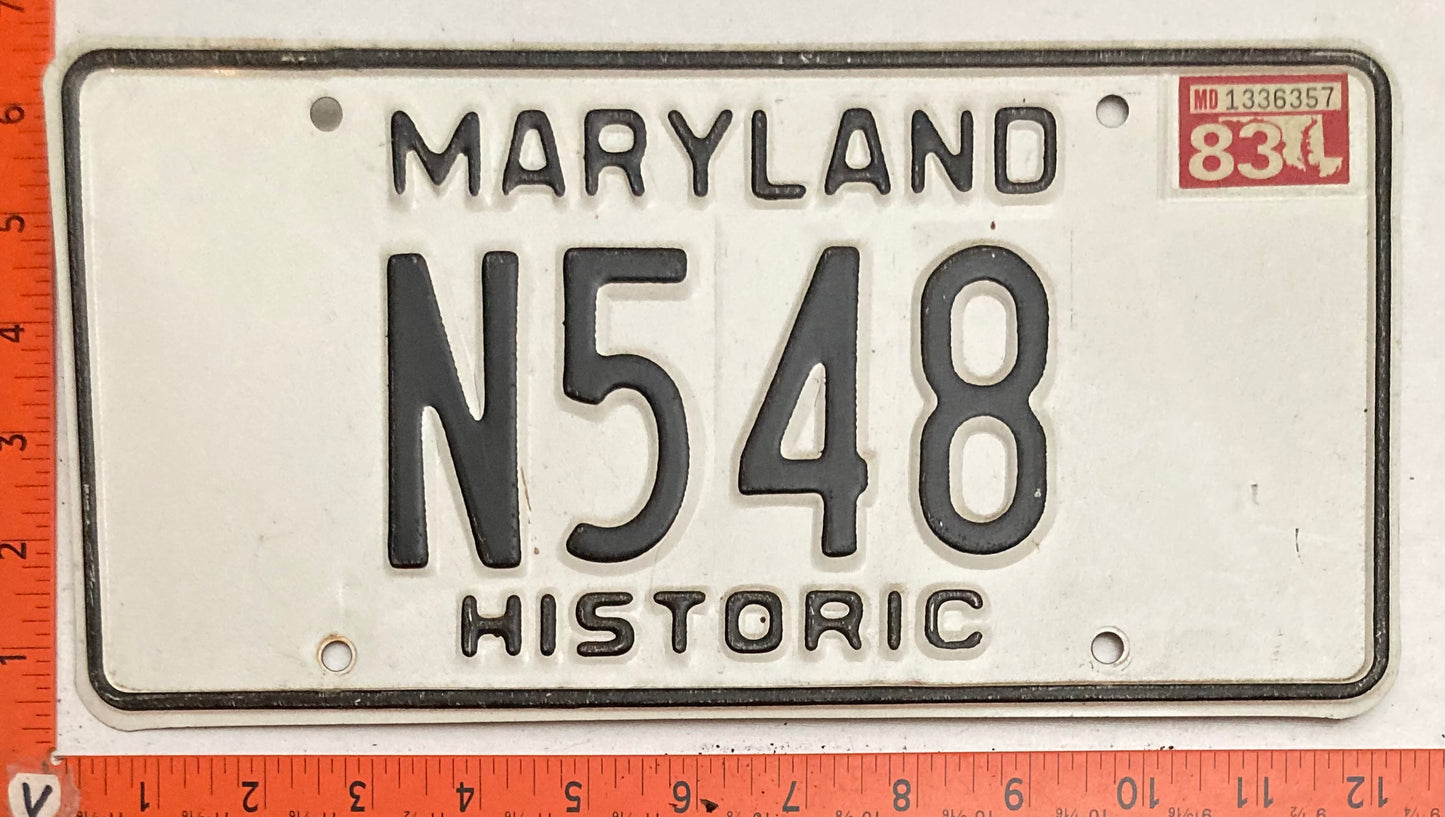 1983 Maryland #N548 Historic License Plate