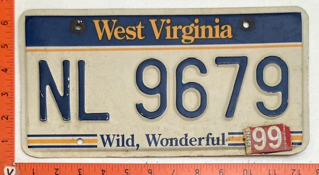 1999 West Virginia #NL 9679 Passenger License Plate