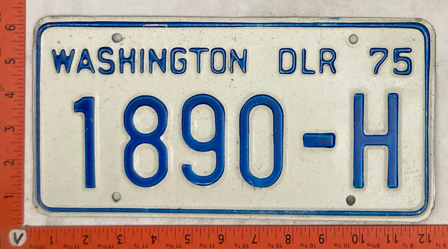 1975 Washington #1890-H Dealer License Plate
