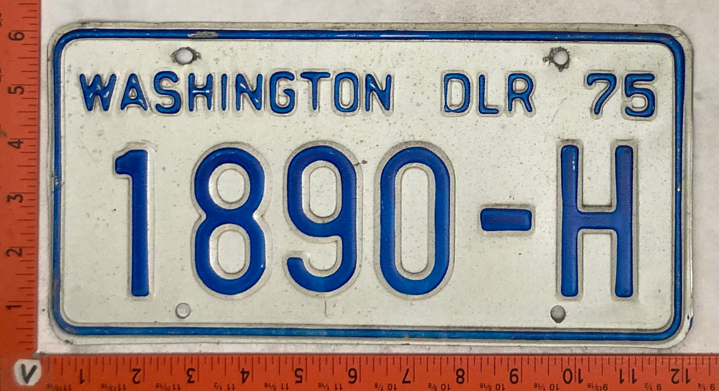 1975 Washington #1890-H Dealer License Plate