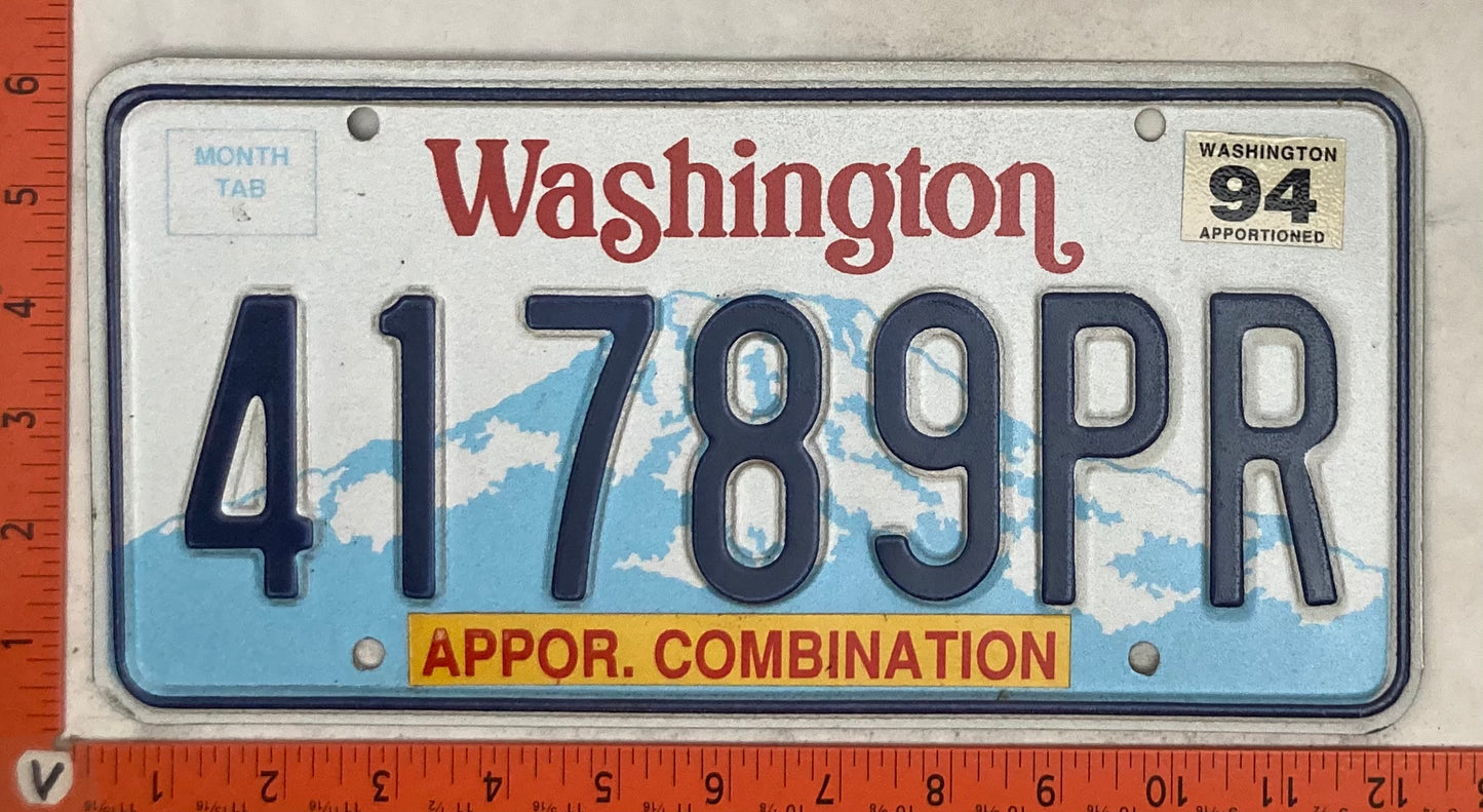 1994 Washington #41789PR Apportioned Combination License Plate