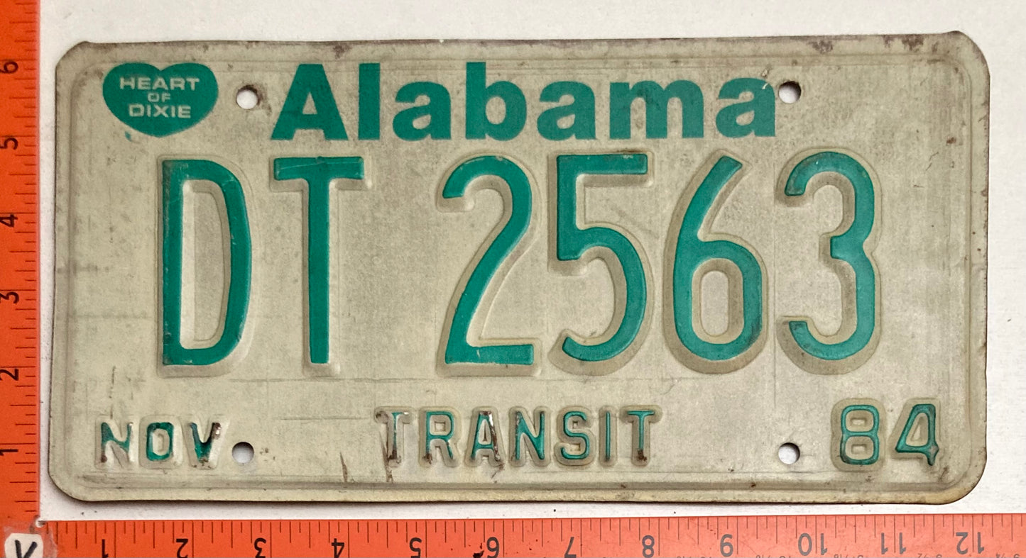1984 Alabama #DT 2563 Transit License Plate