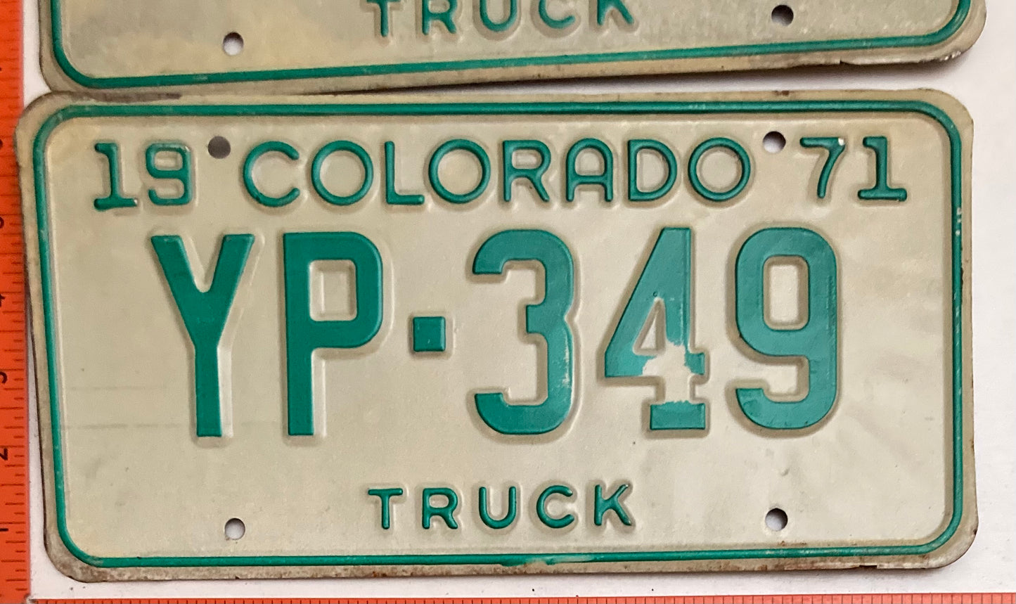 1971 Colorado #YP-349 Truck License Plate PAIR
