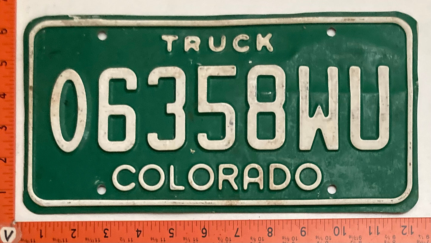 1999 Colorado #06358WU Truck License Plate