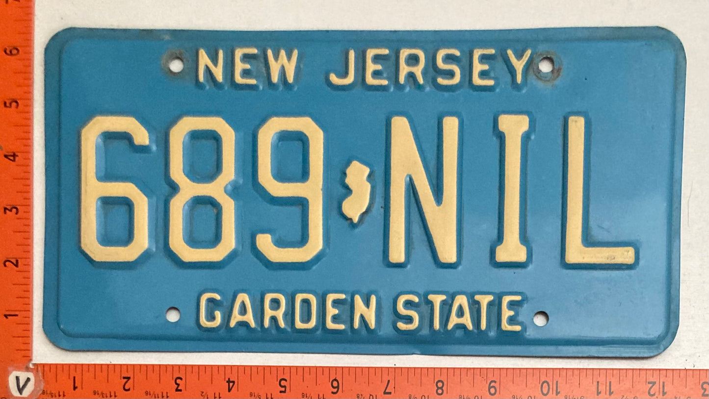 1980 New Jersey #689 NIL Passenger License Plate