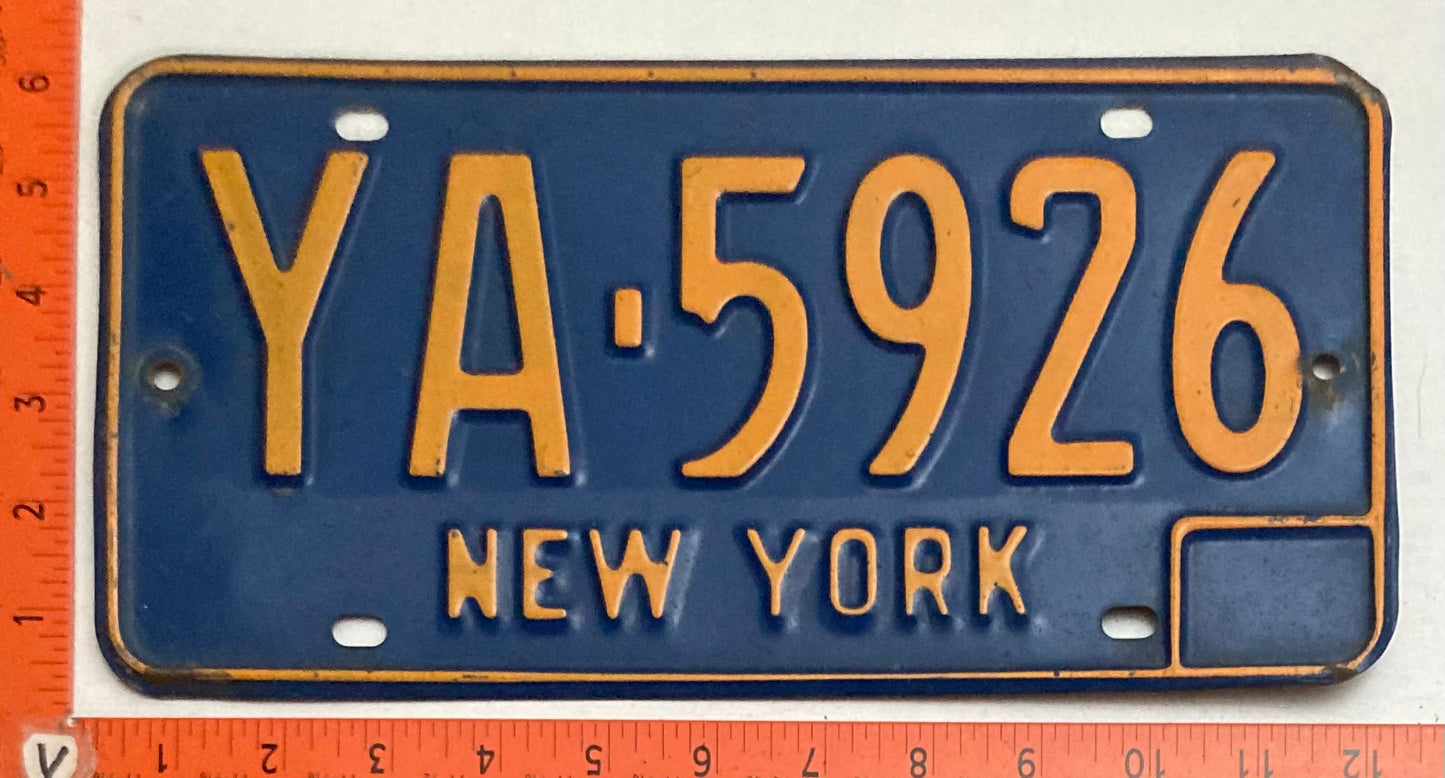 1966-1972 New York #YA-5926 Passenger License Plate