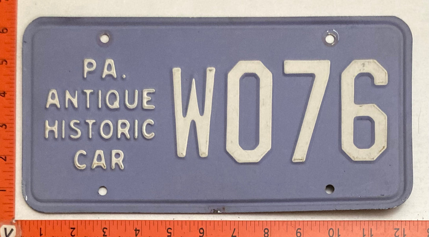 1954 - 2005 Pennsylvania #W076 Antique Historic Car License Plate