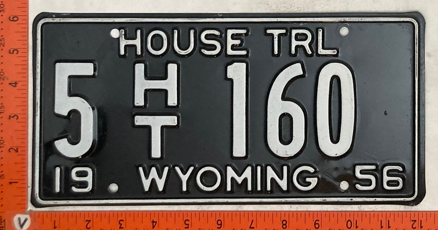 1956 Wyoming #5 H/T 160House Trailer License Plate