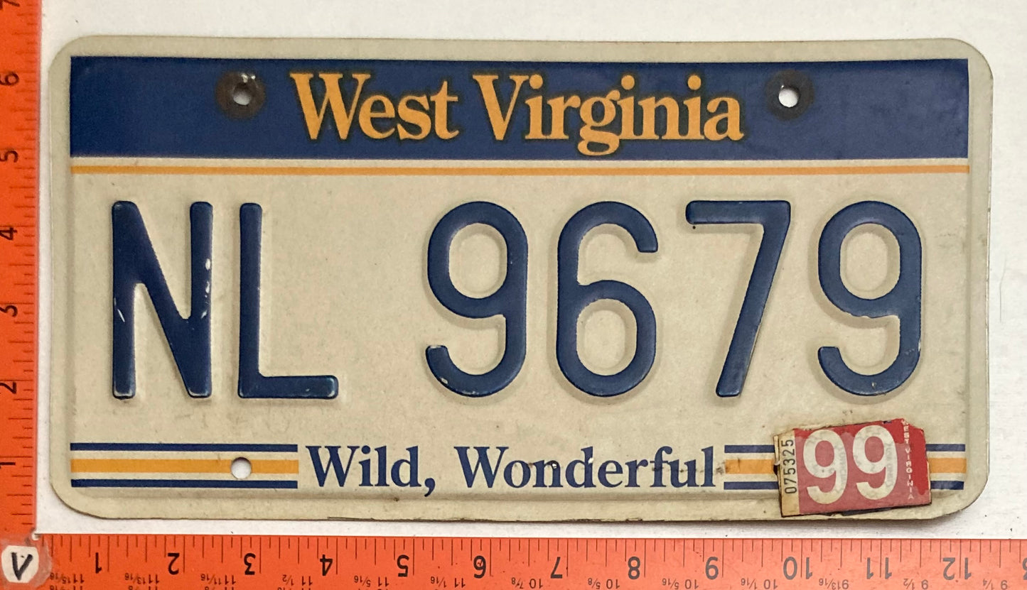 1999 West Virgina #NL 9679 Passenger License Plate