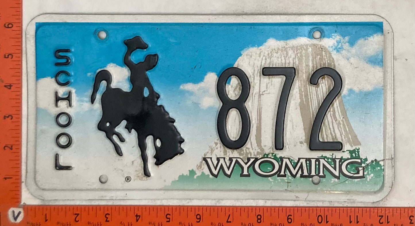 Undated Wyoming #872 School License Plate