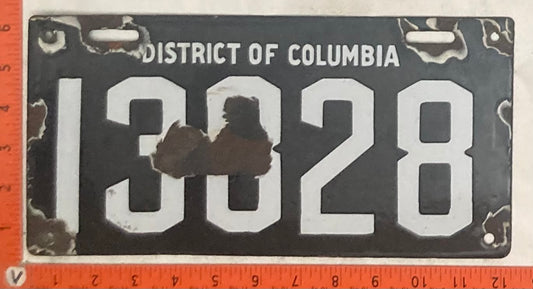 Undated Washington, DC #13028 Passenger License Plate (Porcelain)