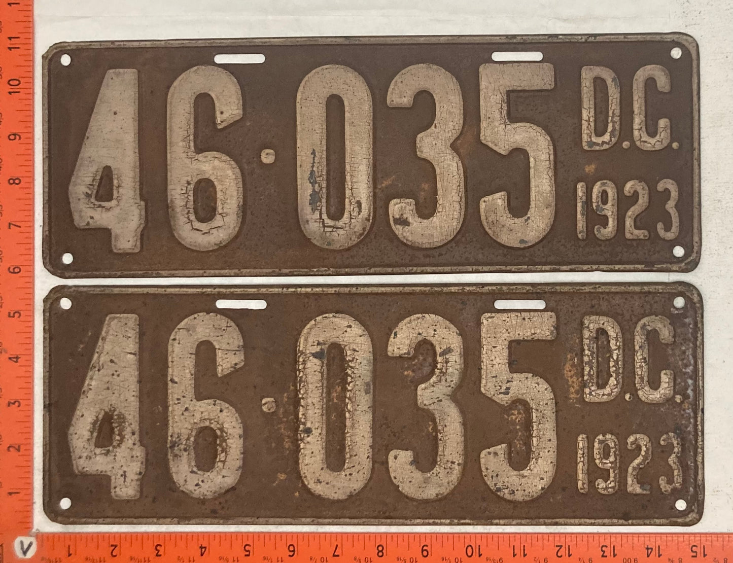 1923 Washington, DC #46-035 Passenger License Plate (Pair)
