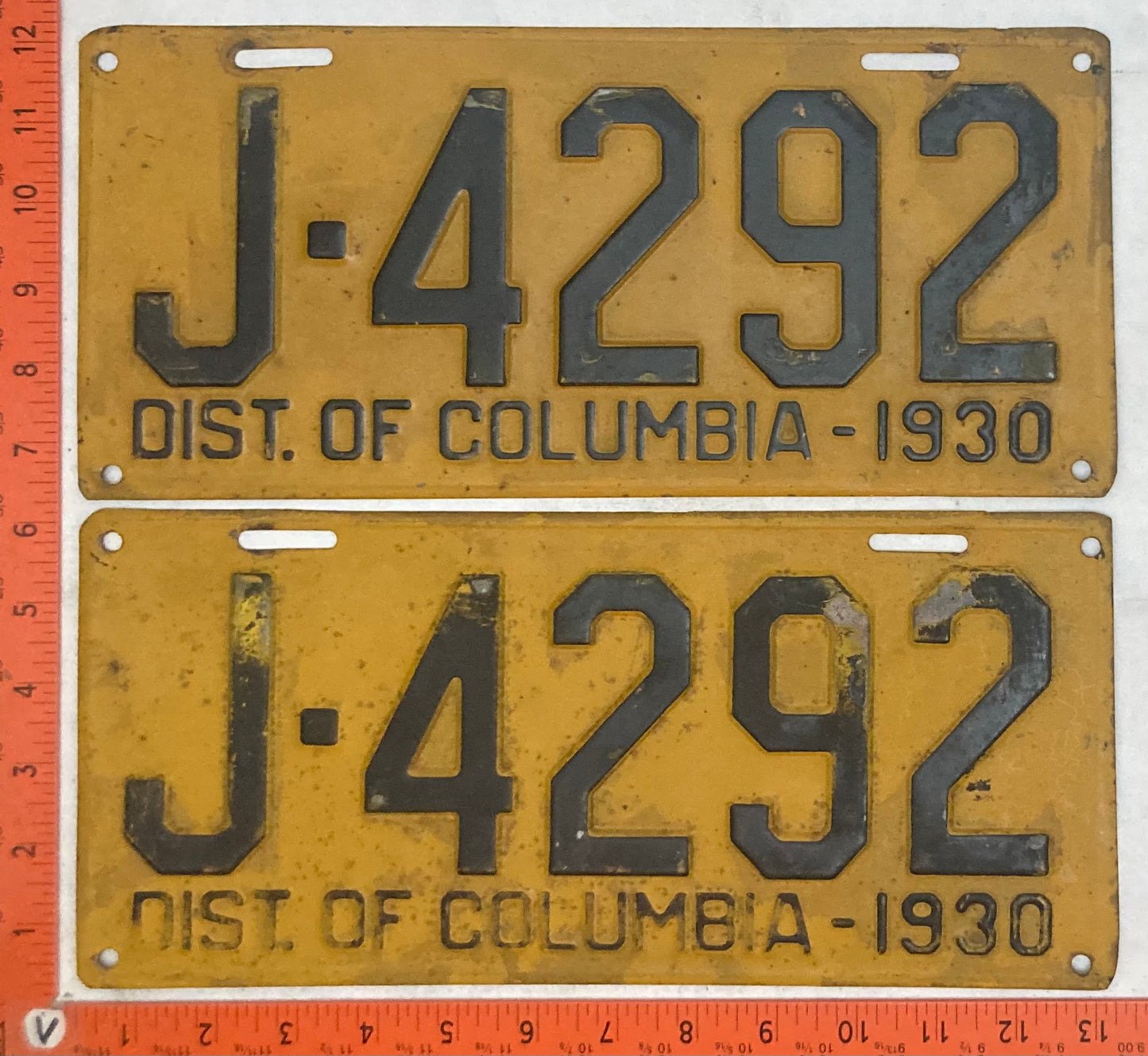 1930 Washington, DC #J-4292 Passenger License Plate (Pair)