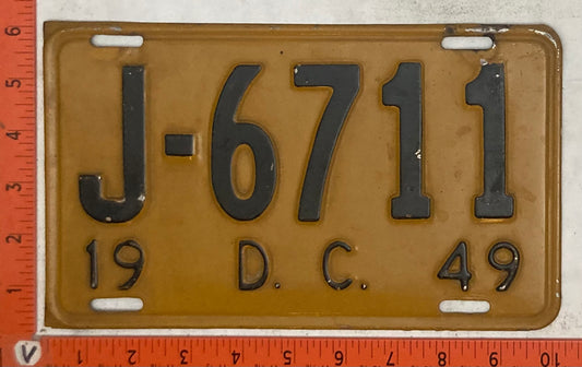1949 Washington, DC #J-6711 Passenger License Plate
