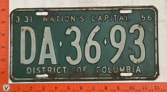 1956 Washington, DC #D-36-93 Dealer License Plate