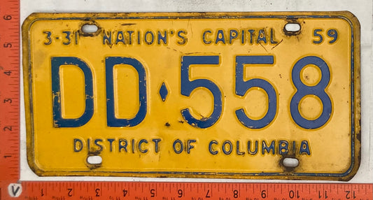 1959 Washington, DC #DD-558 Dealer License Plate