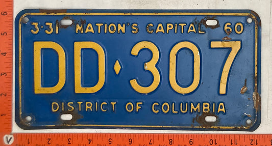 1960 Washington, DC #DD-307 Dealer License Plate