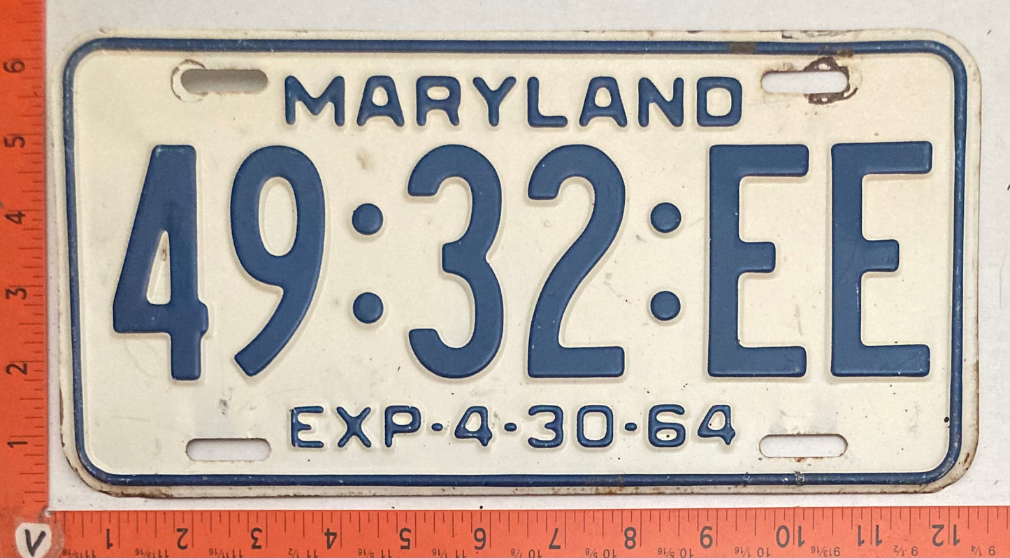 1964 Maryland #49:32:EE Truck License Plate