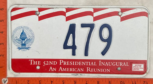 1993 Washington, DC #479 Presidential Inaugural Passenger License Plate