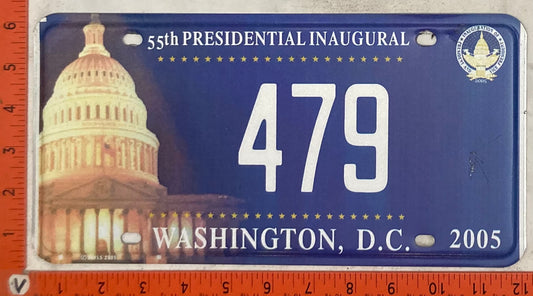 2005 Washington, DC #479 Presidential Inaugural Passenger License Plate