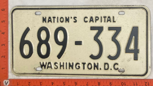 1969 Washington, DC #689-334 Passenger License Plate