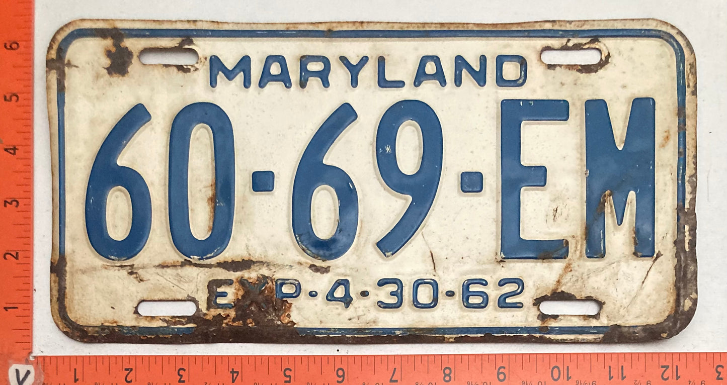 1962 Maryland #60-69-EM Truck license plate (Crafter)
