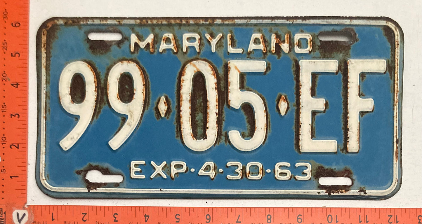 1963 Maryland #99-05-EF Truck license plate (Crafter)