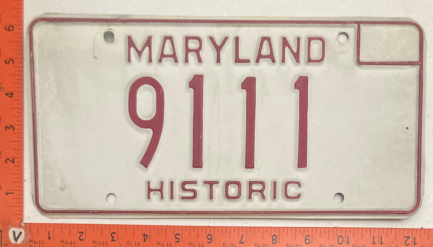 1976 Maryland #9111 Historic License Plate