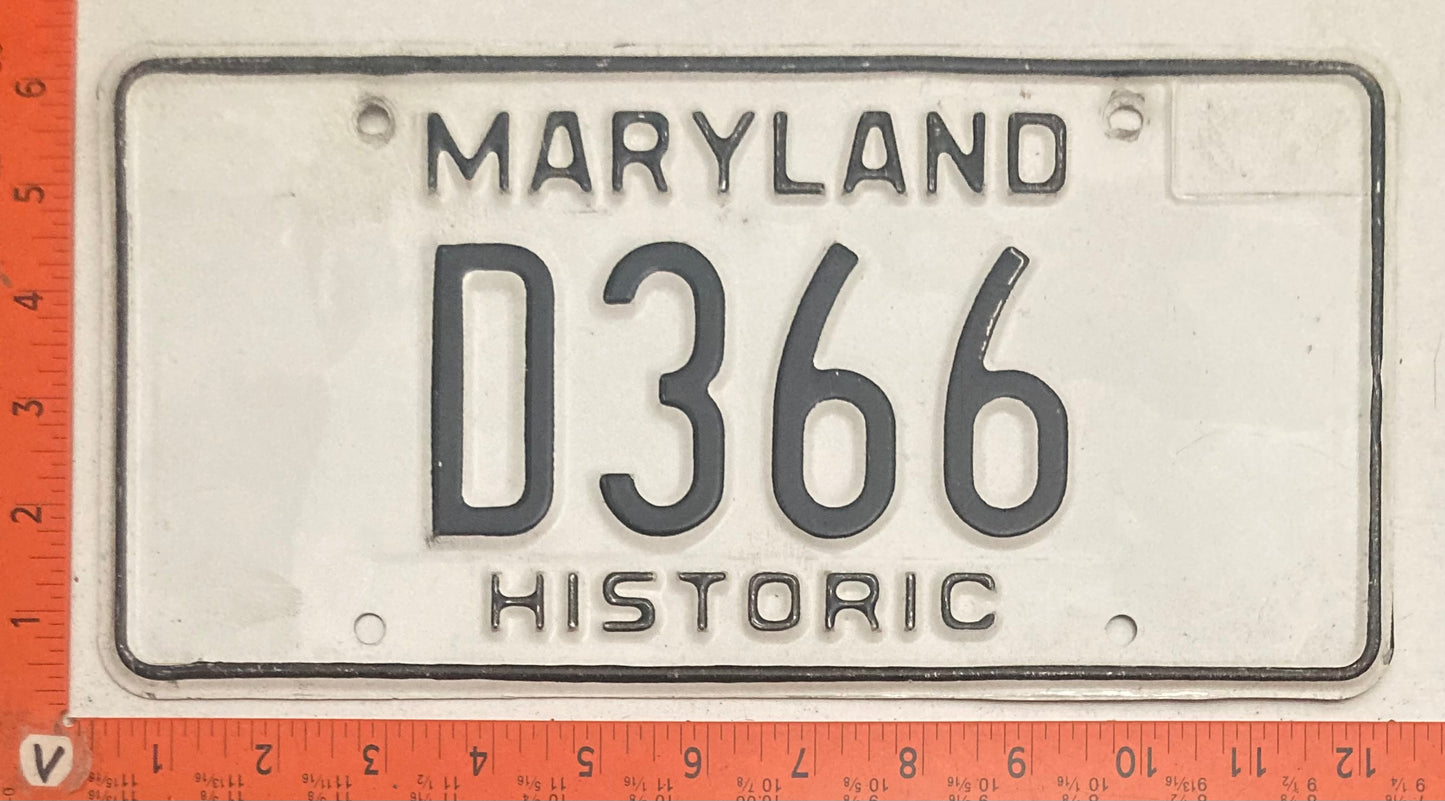 1981 Maryland #D366 Historic License Plate