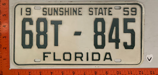 1959 Florida #68T-845 Passenger License Plate